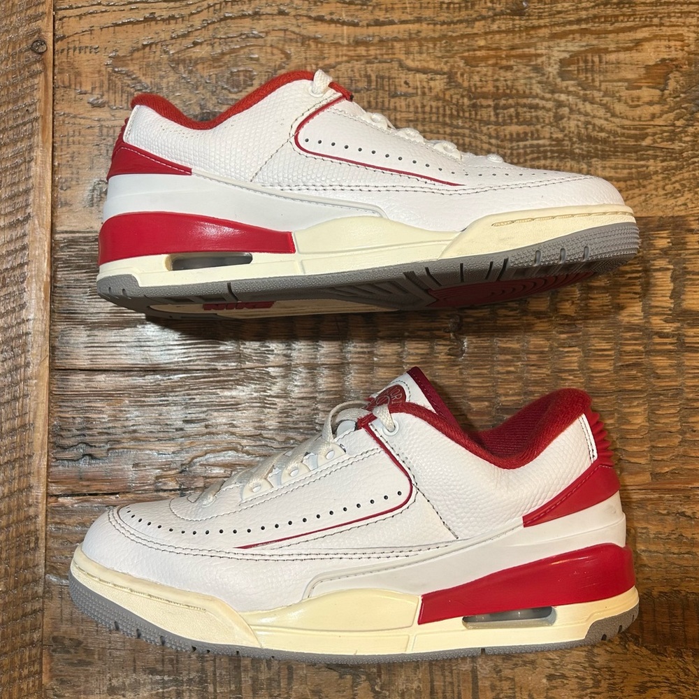 Nike Air Jordan Shoes Boys Size 5Y White Red Low Top Sneakers FD0384-161